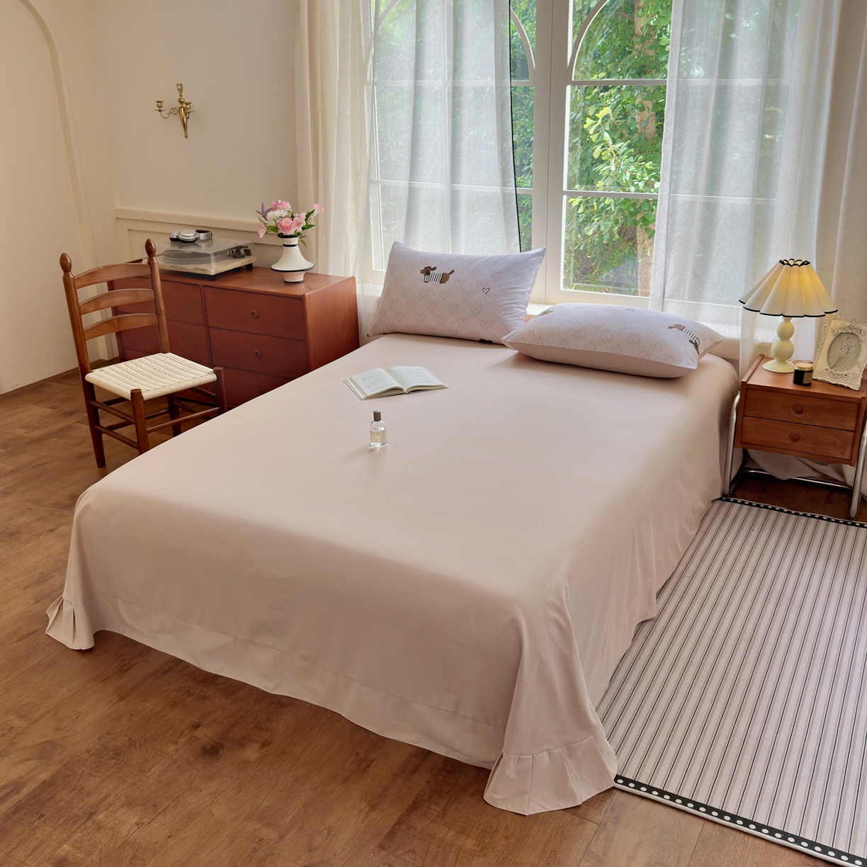 91家纺网 家纺一手货源 找家纺 优彩 2025新款数码印花全棉纯棉磨毛四件套 旺趣