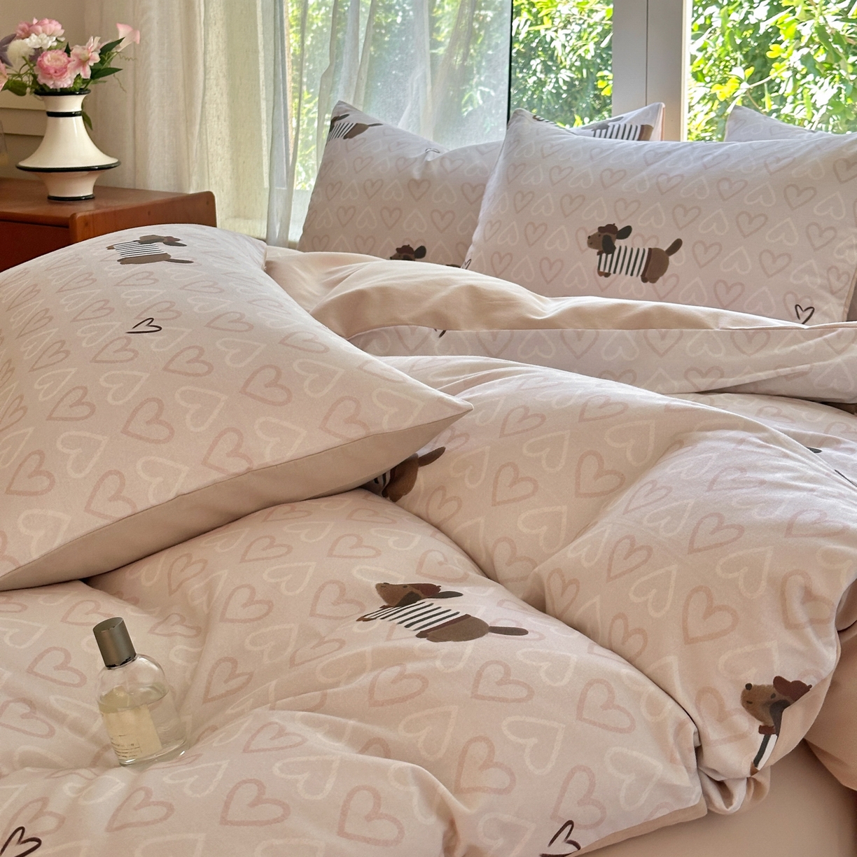 91家纺网 家纺一手货源 找家纺 优彩 2025新款数码印花全棉纯棉磨毛四件套 旺趣