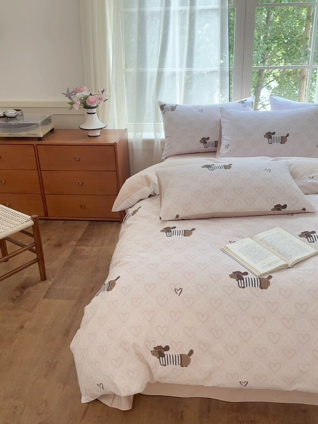 91家纺网 家纺一手货源 找家纺 优彩 2025新款数码印花全棉纯棉磨毛四件套 旺趣