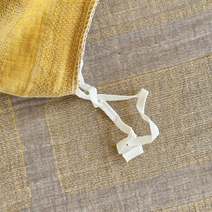 91家纺网 家纺一手货源 找家纺 江南春家纺【幻-暖纱】2025新款A类100%全棉色织提花双层纱四件套 【幻-暖纱】曲叶风-灰黄