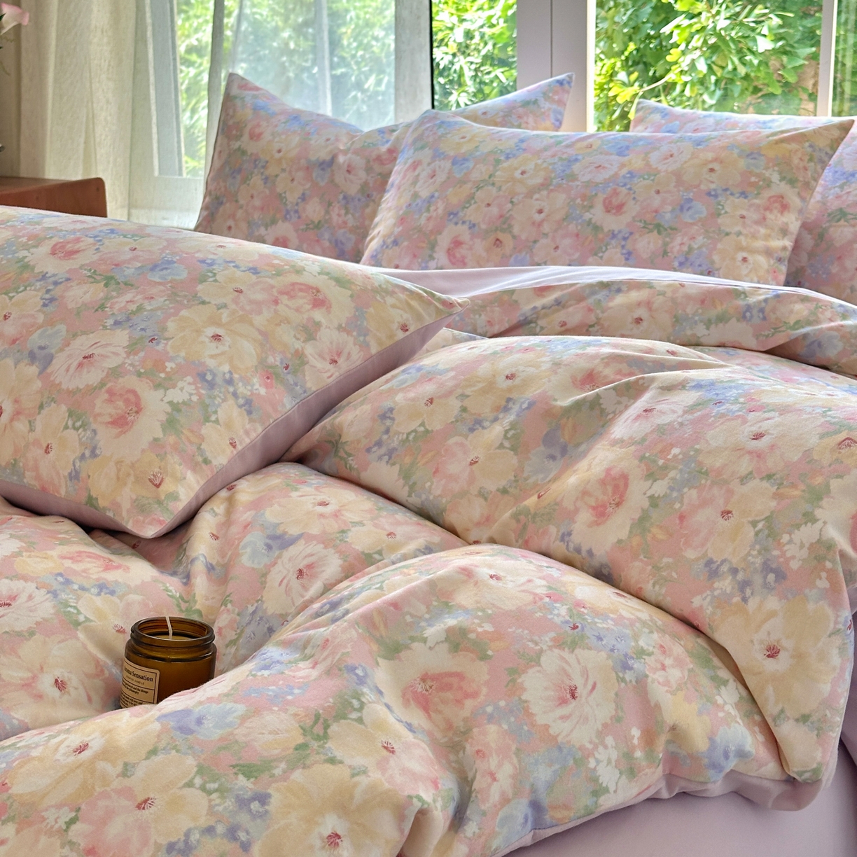 91家纺网 家纺一手货源 找家纺 优彩 2025新款数码印花全棉纯棉磨毛四件套 星辰