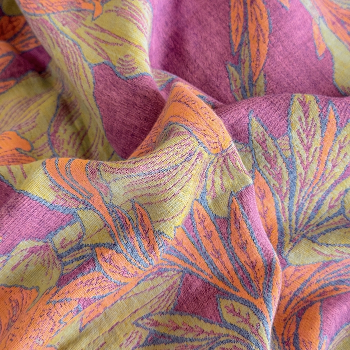 91家纺网 家纺一手货源 找家纺 江南春家纺【幻-暖纱】2025新款A类100%全棉色织提花双层纱四件套 【幻-暖纱】夕颜