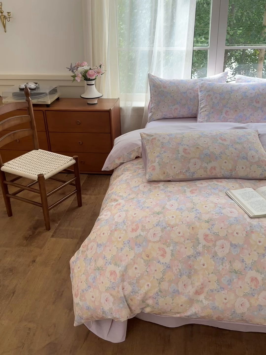 91家纺网 家纺一手货源 找家纺 优彩 2025新款数码印花全棉纯棉磨毛四件套 星辰