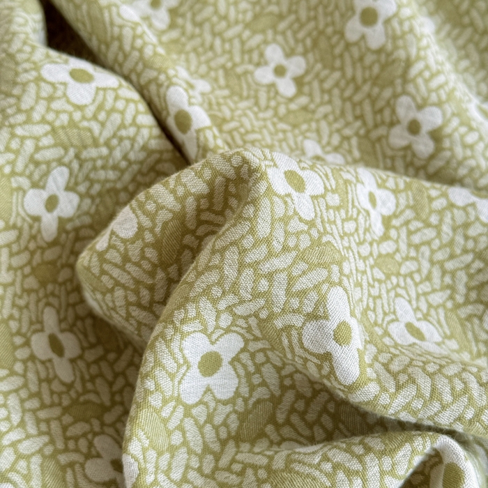 91家纺网 家纺一手货源 找家纺 江南春家纺【幻-暖纱】2025新款A类100%全棉色织提花双层纱四件套 【幻-暖纱】幸运草-浅绿