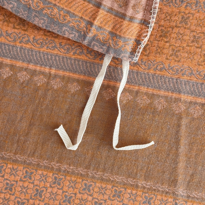 91家纺网 家纺一手货源 找家纺 江南春家纺【幻-暖纱】2025新款A类100%全棉色织提花双层纱四件套 【幻-暖纱】云野-桔灰