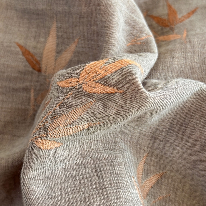 91家纺网 家纺一手货源 找家纺 江南春家纺【幻-暖纱】2025新款A类100%全棉色织提花双层纱四件套 【幻-暖纱】竹亭赋-灰桔