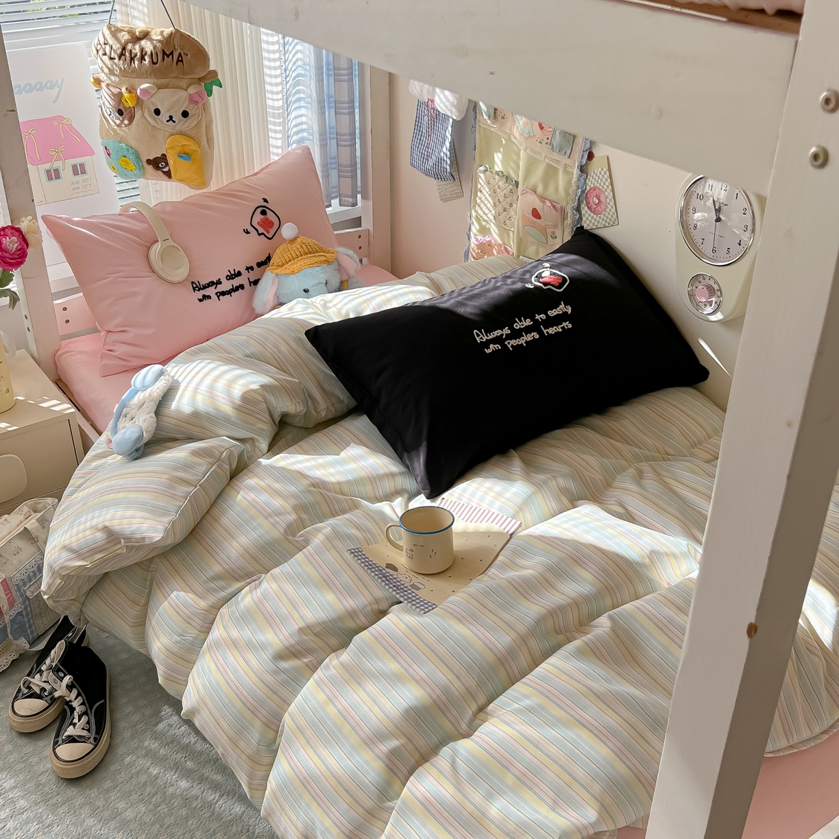 91家纺网 家纺一手货源 找家纺 （总）子钦家纺 2025新款云朵棉水洗棉Ins风简约学生宿舍三件套