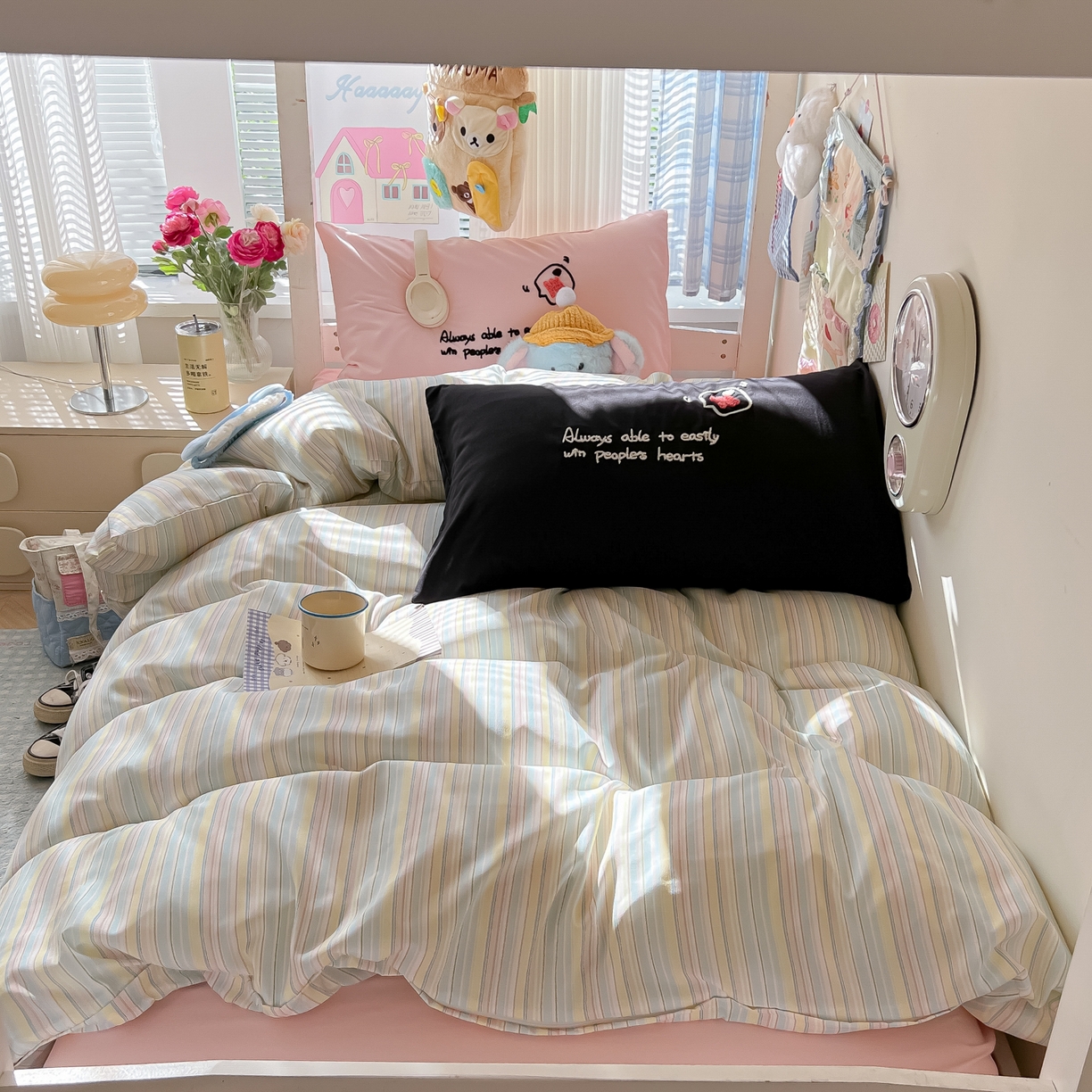 91家纺网 家纺一手货源 找家纺 （总）子钦家纺 2025新款云朵棉水洗棉Ins风简约学生宿舍三件套