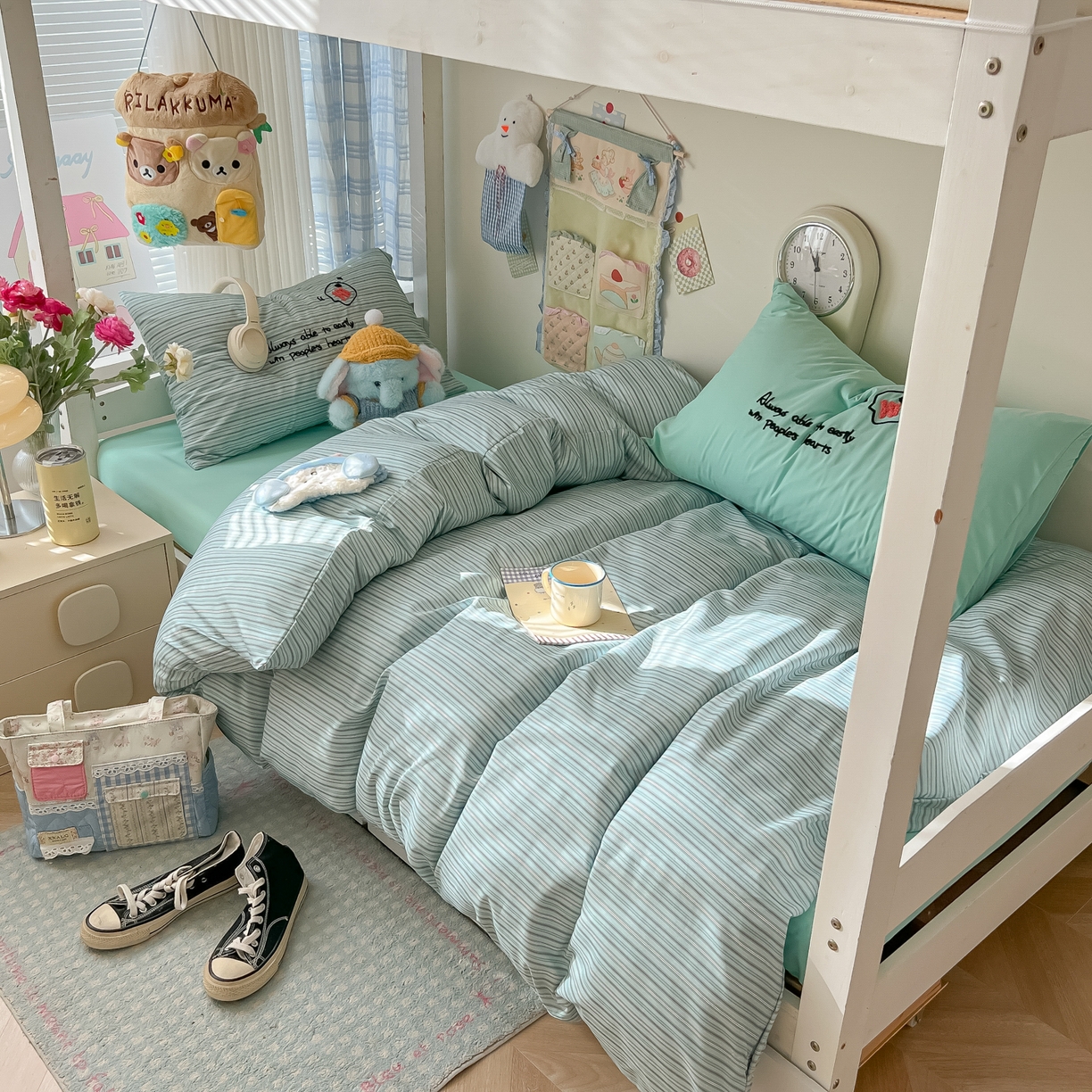 91家纺网 家纺一手货源 找家纺 （总）子钦家纺 2025新款云朵棉水洗棉Ins风简约学生宿舍三件套