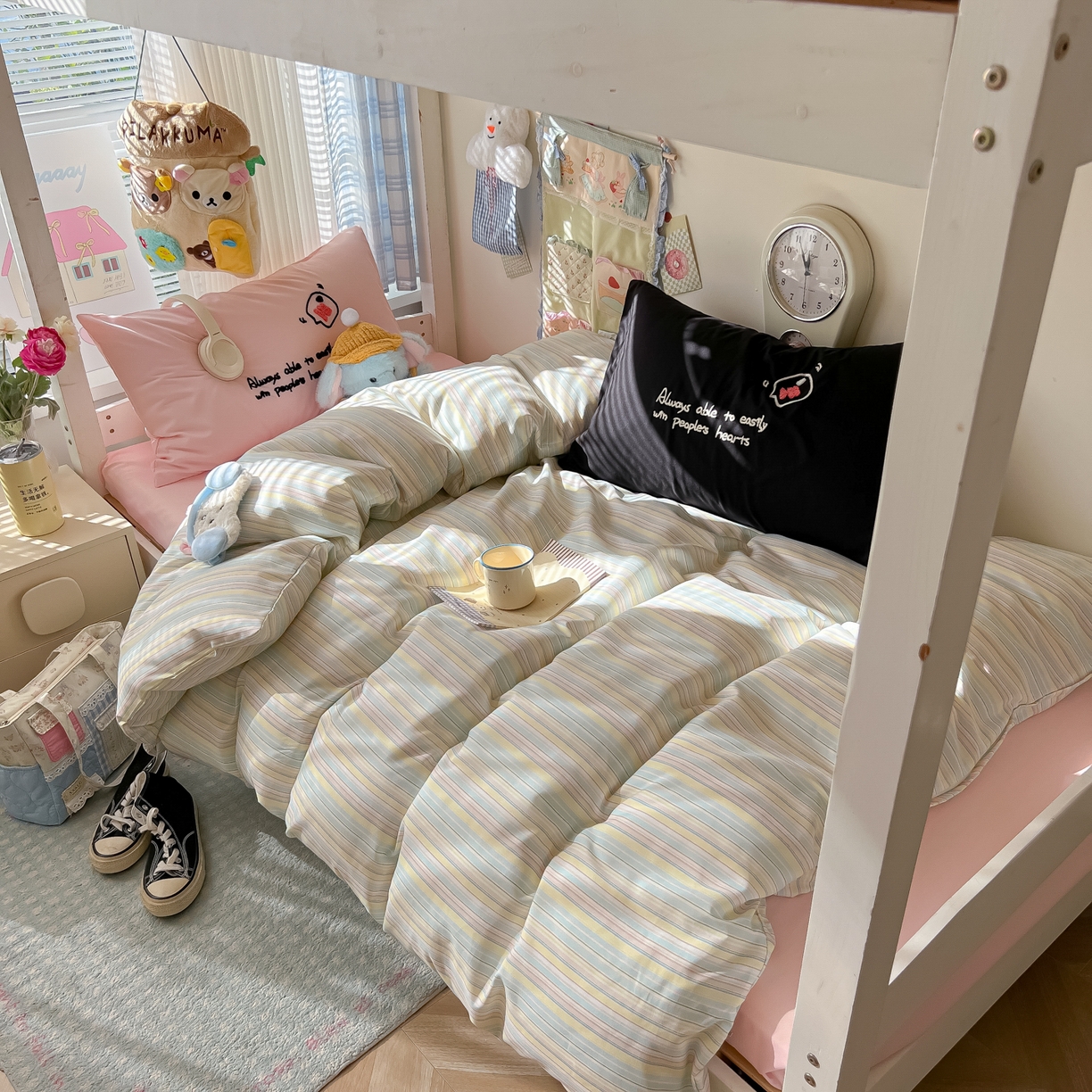 （总）子钦家纺 2025新款云朵棉水洗棉Ins风简约学生宿舍三件套