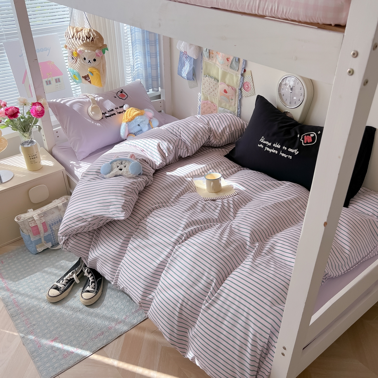 91家纺网 家纺一手货源 找家纺 （总）子钦家纺 2025新款云朵棉水洗棉Ins风简约学生宿舍三件套