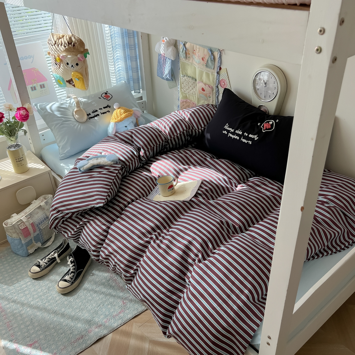 91家纺网 家纺一手货源 找家纺 （总）子钦家纺 2025新款云朵棉水洗棉Ins风简约学生宿舍三件套