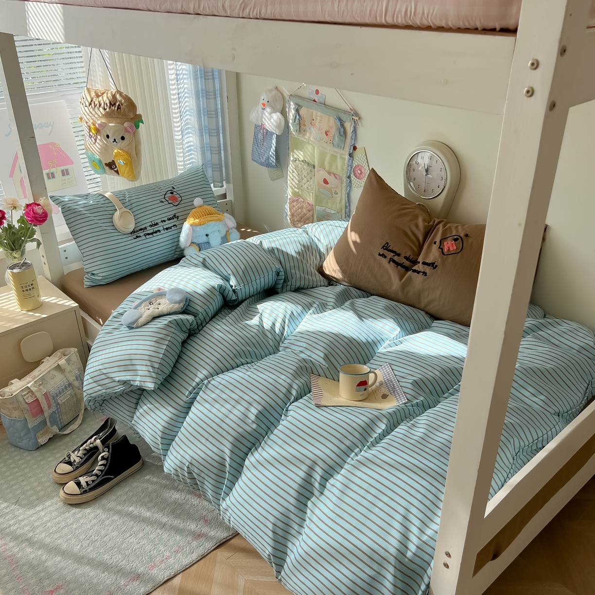 91家纺网 家纺一手货源 找家纺 （总）子钦家纺 2025新款云朵棉水洗棉Ins风简约学生宿舍三件套