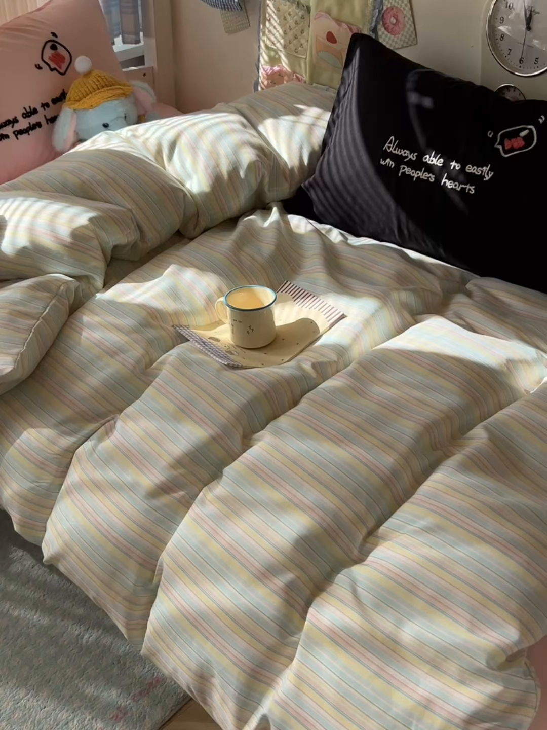 91家纺网 家纺一手货源 找家纺 （总）子钦家纺 2025新款云朵棉水洗棉Ins风简约学生宿舍三件套