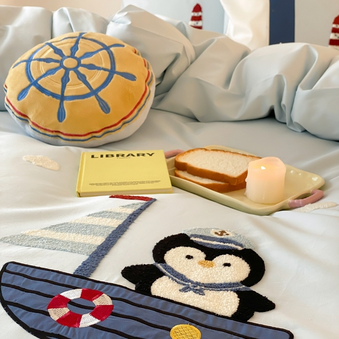 91家纺网 家纺一手货源 找家纺 （总）星野 2025新款秋冬澳棉纯棉四件套-海洋Q仔