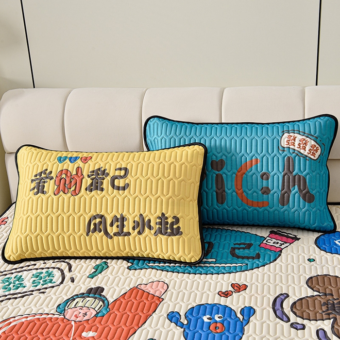 91家纺网 家纺一手货源 找家纺 （总）炫拼家纺 2025新款凉感丝大版乳胶凉席三件套