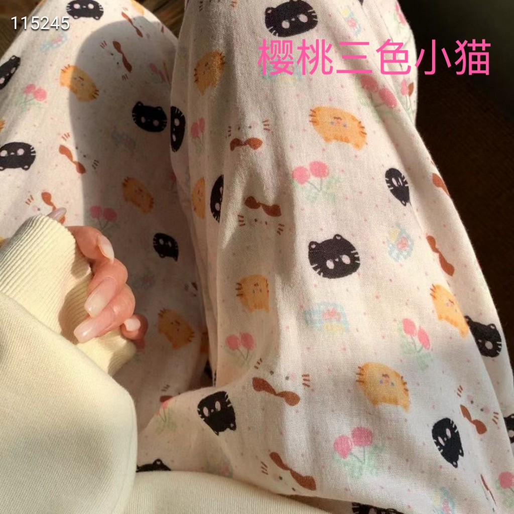 91家纺网 家纺一手货源 找家纺 （总）妍景家居生活馆 2025新款全棉纯棉纱布单长裤