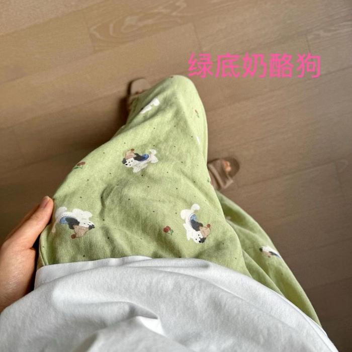 91家纺网 家纺一手货源 找家纺 （总）妍景家居生活馆 2025新款全棉纯棉纱布单长裤