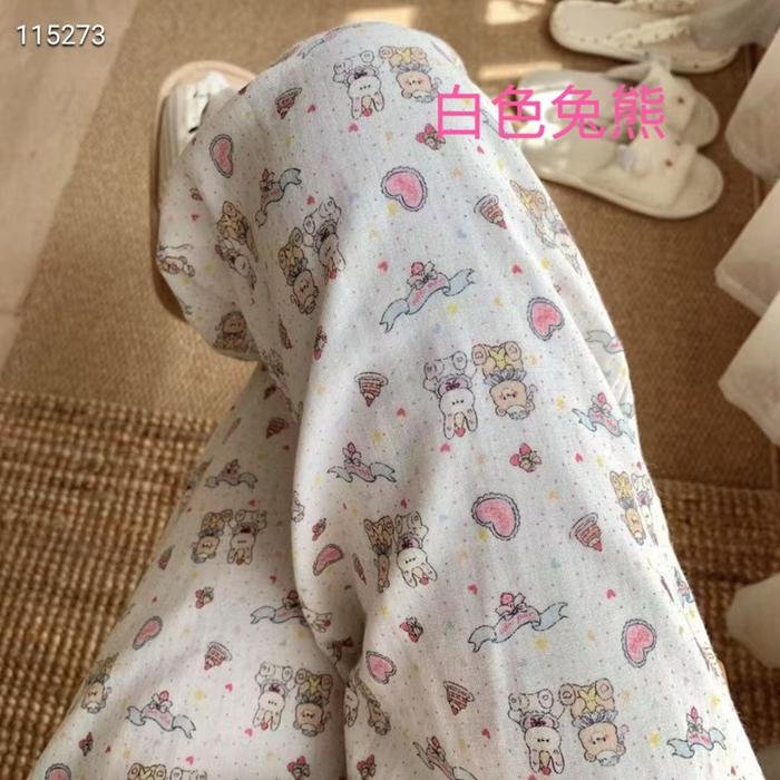 91家纺网 家纺一手货源 找家纺 （总）妍景家居生活馆 2025新款全棉纯棉纱布单长裤