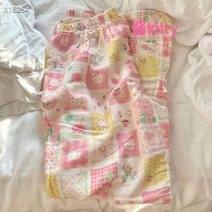 91家纺网 家纺一手货源 找家纺 （总）妍景家居生活馆 2025新款全棉纯棉纱布单长裤