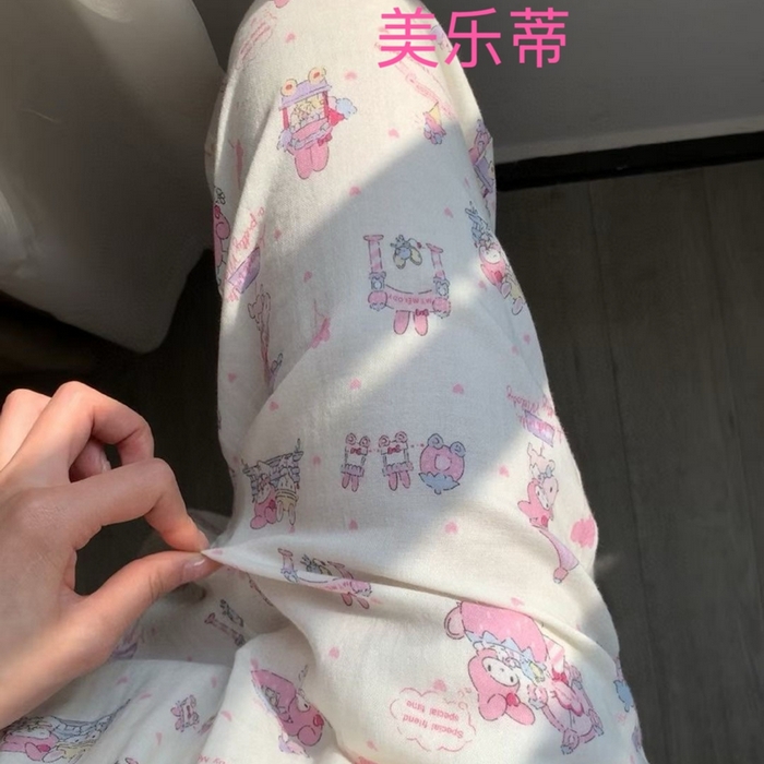 91家纺网 家纺一手货源 找家纺 （总）妍景家居生活馆 2025新款全棉纯棉纱布单长裤