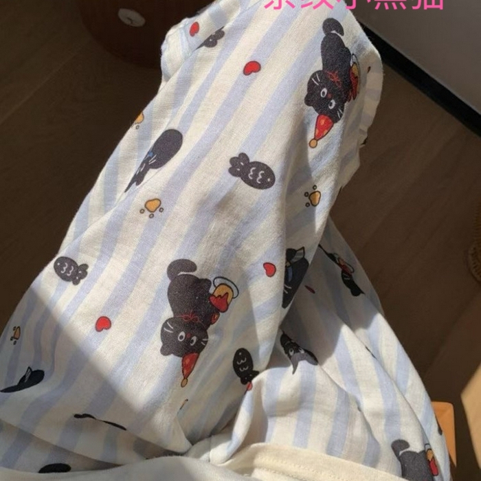 91家纺网 家纺一手货源 找家纺 （总）妍景家居生活馆 2025新款全棉纯棉纱布单长裤