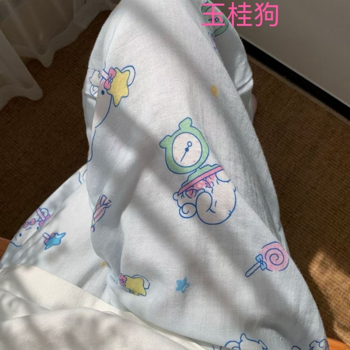 91家纺网 家纺一手货源 找家纺 妍景家居生活馆 2025新款全棉纯棉纱布单长裤 玉桂狗