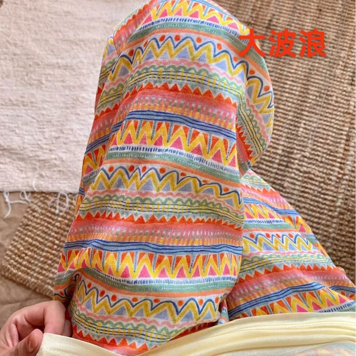 91家纺网 家纺一手货源 找家纺 妍景家居生活馆 2025新款全棉纯棉纱布单长裤 大波浪