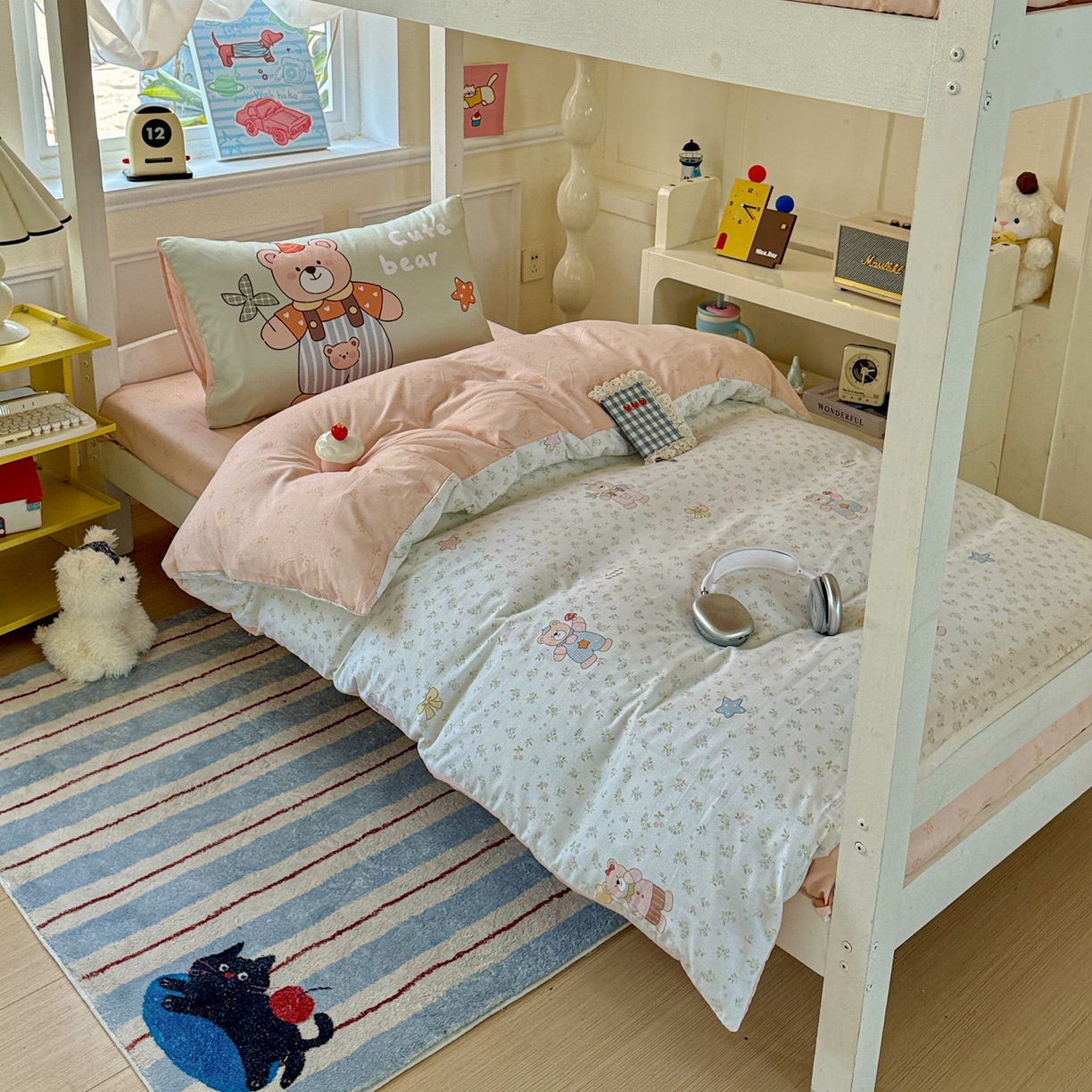 曼陀罗 2025新款软软棉学生宿舍上下铺三件套 贝尔小熊