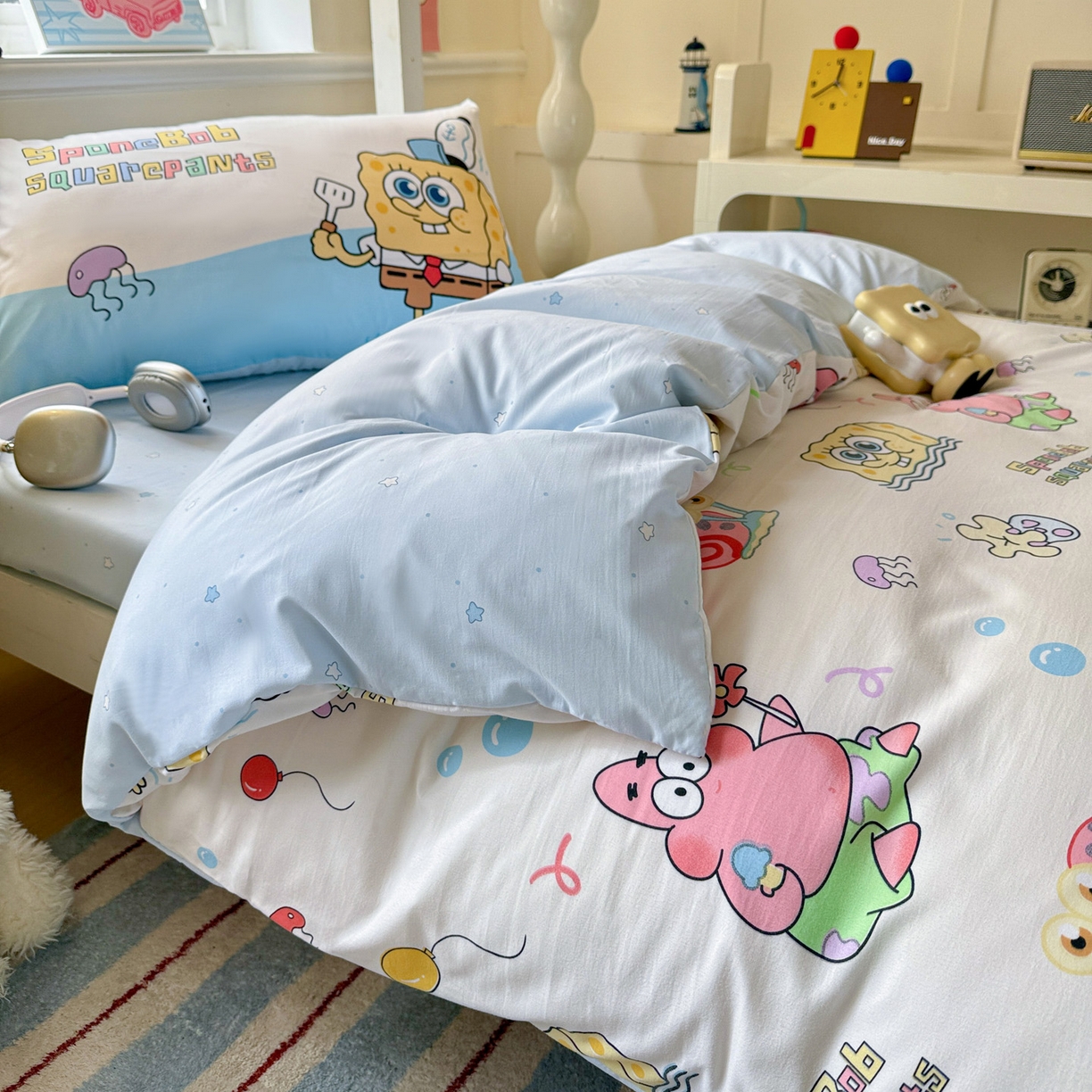 91家纺网 家纺一手货源 找家纺 曼陀罗 2025新款软软棉学生宿舍上下铺三件套 海绵小宝