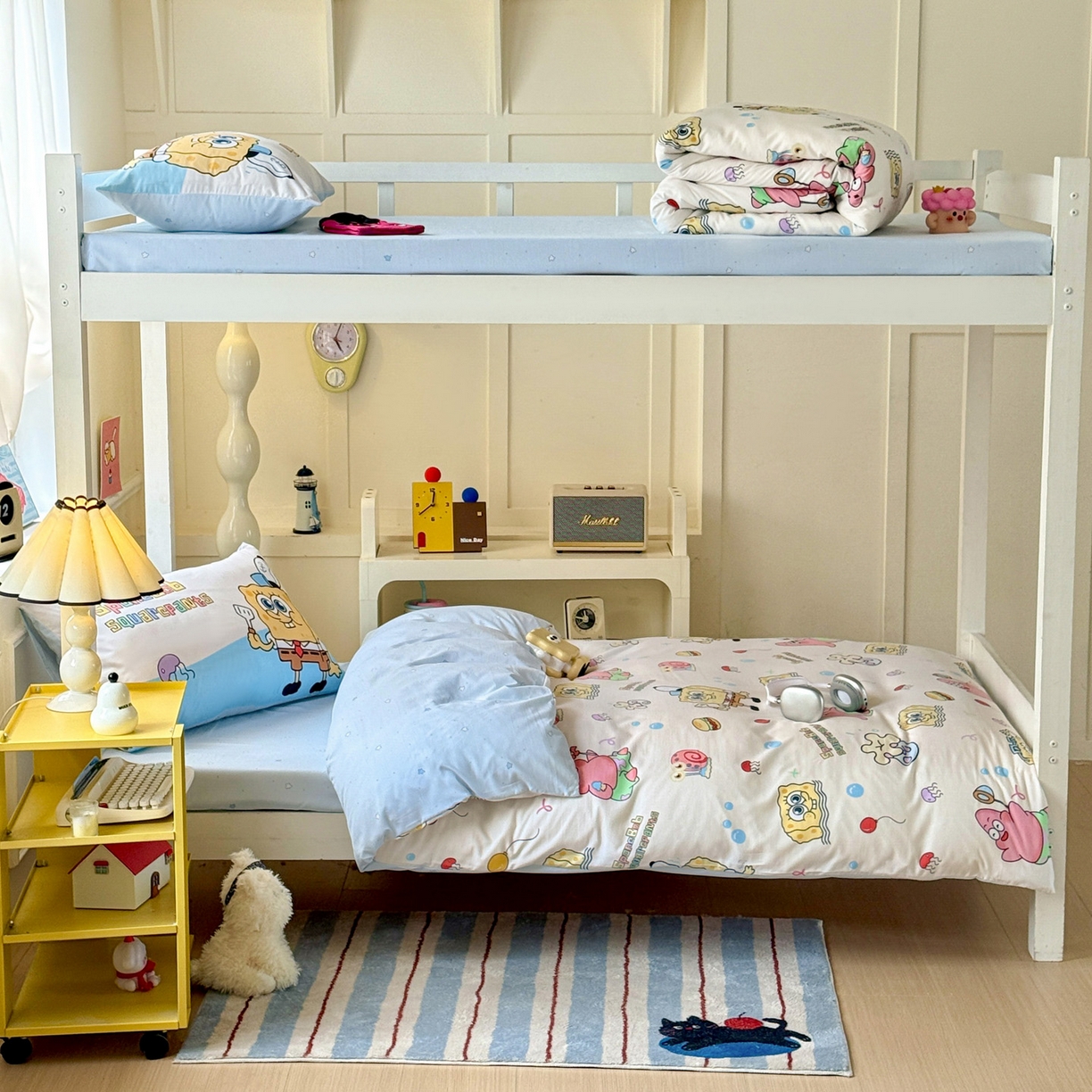 91家纺网 家纺一手货源 找家纺 曼陀罗 2025新款软软棉学生宿舍上下铺三件套 海绵小宝