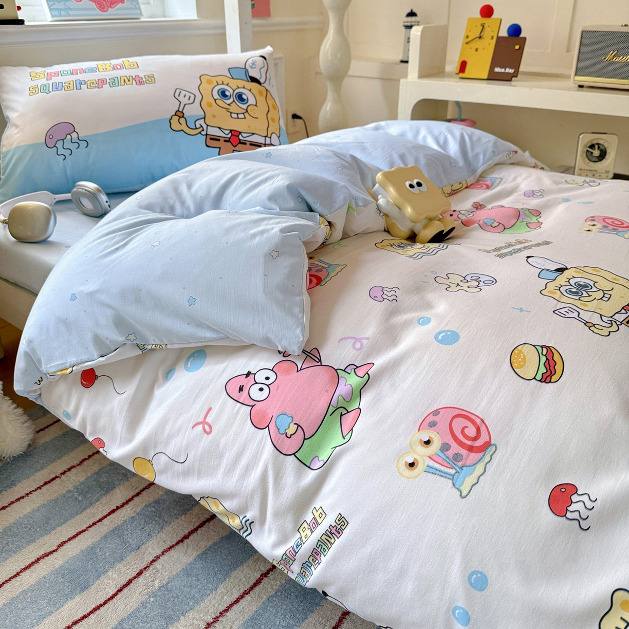 91家纺网 家纺一手货源 找家纺 曼陀罗 2025新款软软棉学生宿舍上下铺三件套 海绵小宝