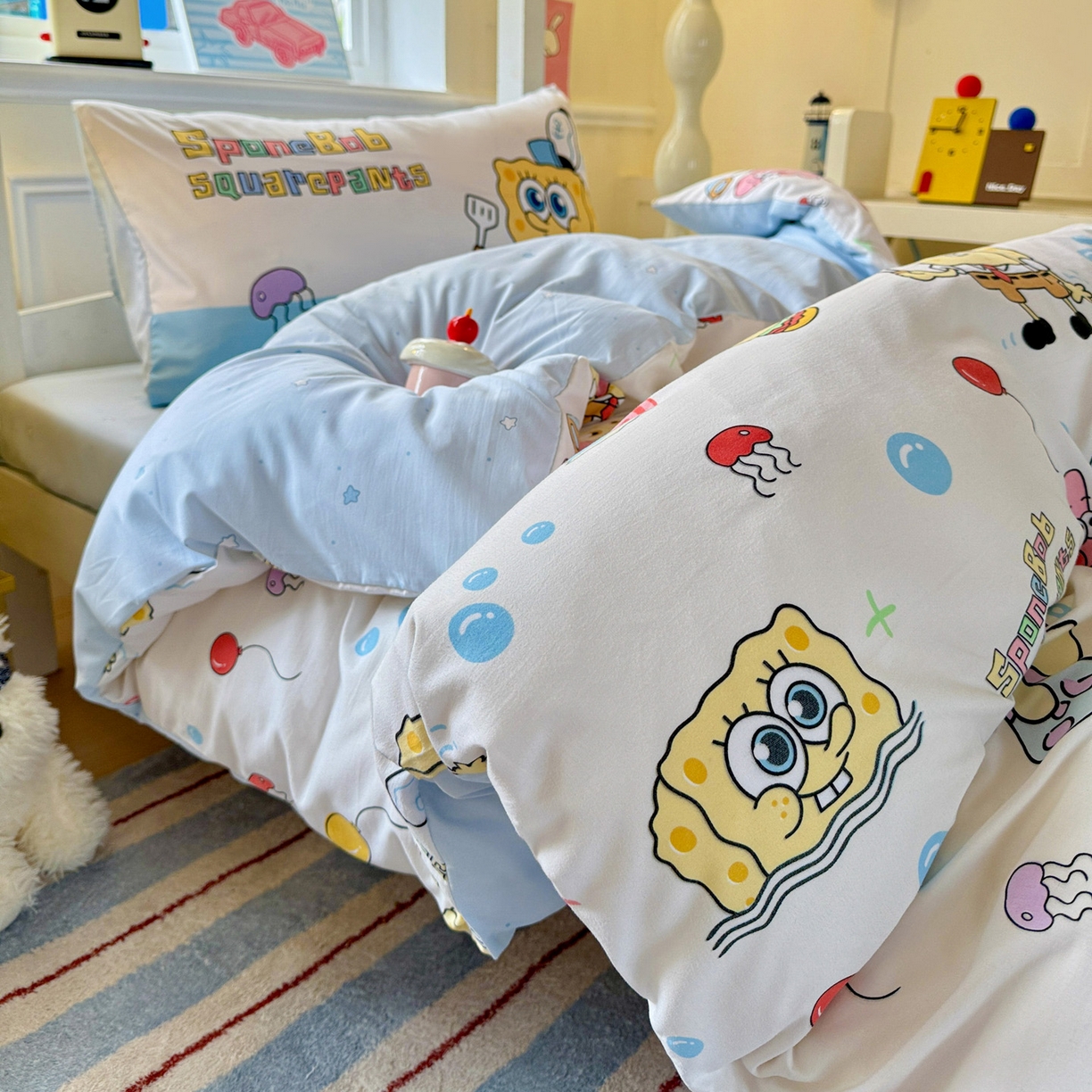 91家纺网 家纺一手货源 找家纺 曼陀罗 2025新款软软棉学生宿舍上下铺三件套 海绵小宝