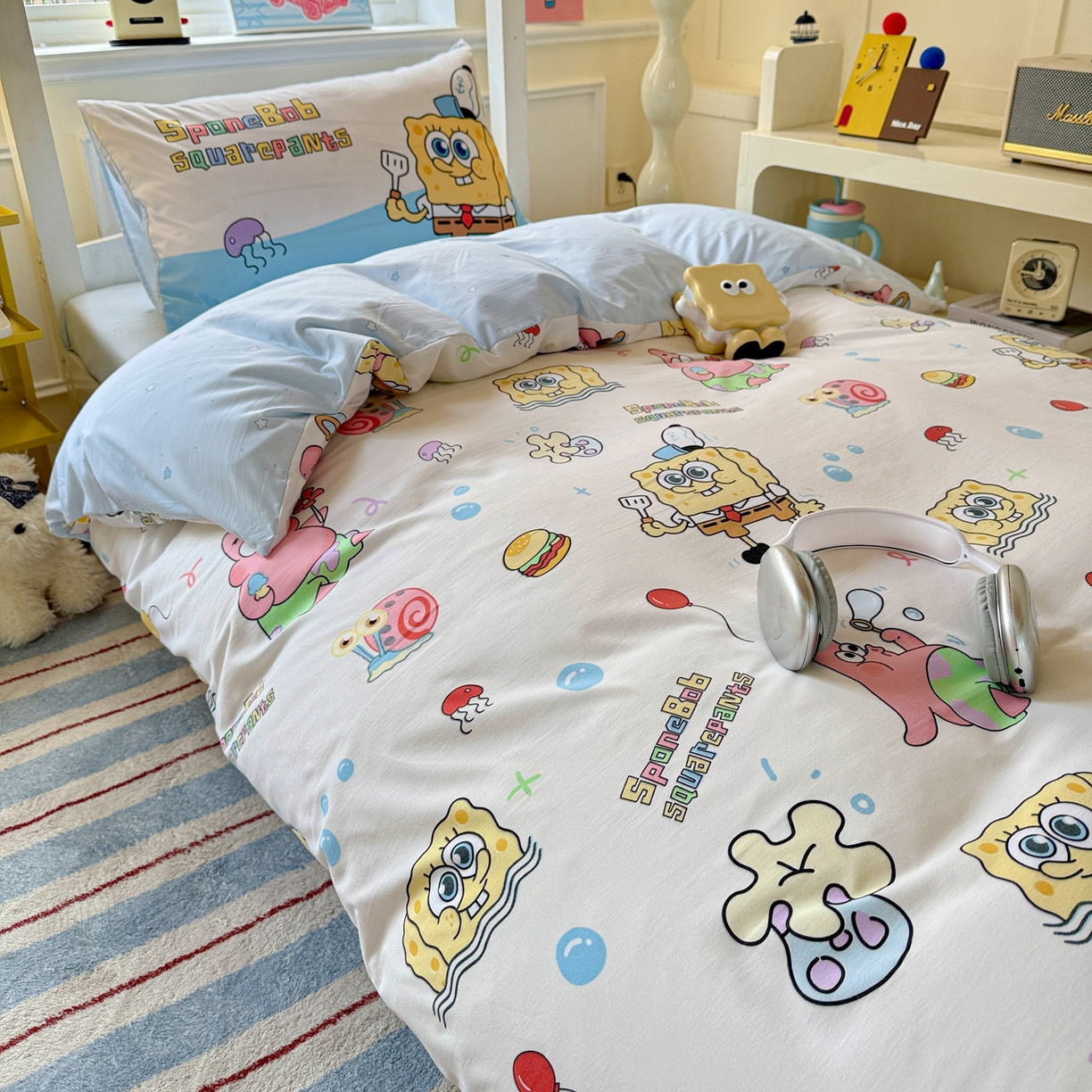 91家纺网 家纺一手货源 找家纺 曼陀罗 2025新款软软棉学生宿舍上下铺三件套 海绵小宝