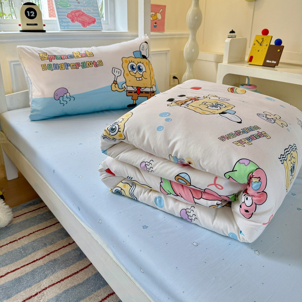 91家纺网 家纺一手货源 找家纺 曼陀罗 2025新款软软棉学生宿舍上下铺三件套 海绵小宝