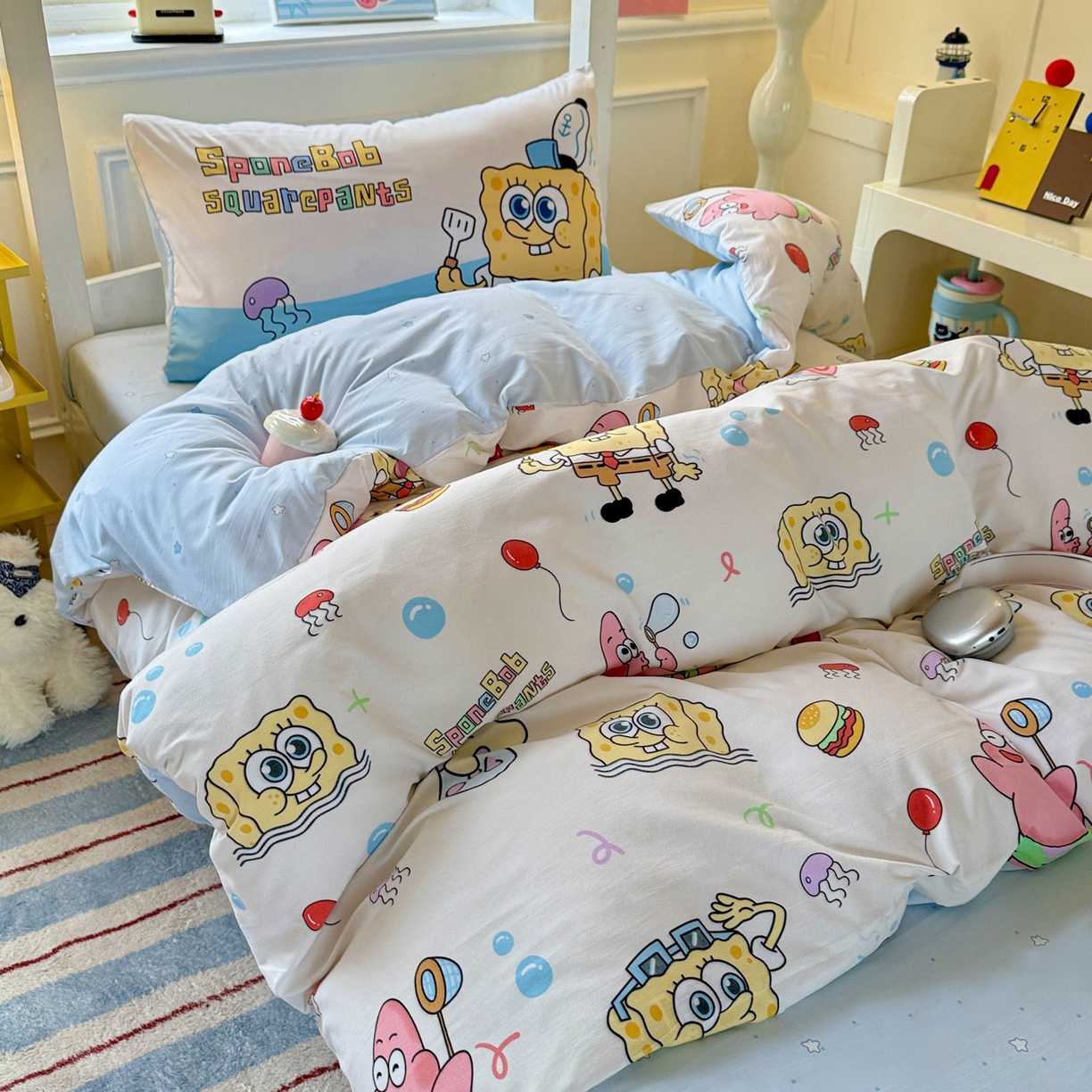 91家纺网 家纺一手货源 找家纺 曼陀罗 2025新款软软棉学生宿舍上下铺三件套 海绵小宝