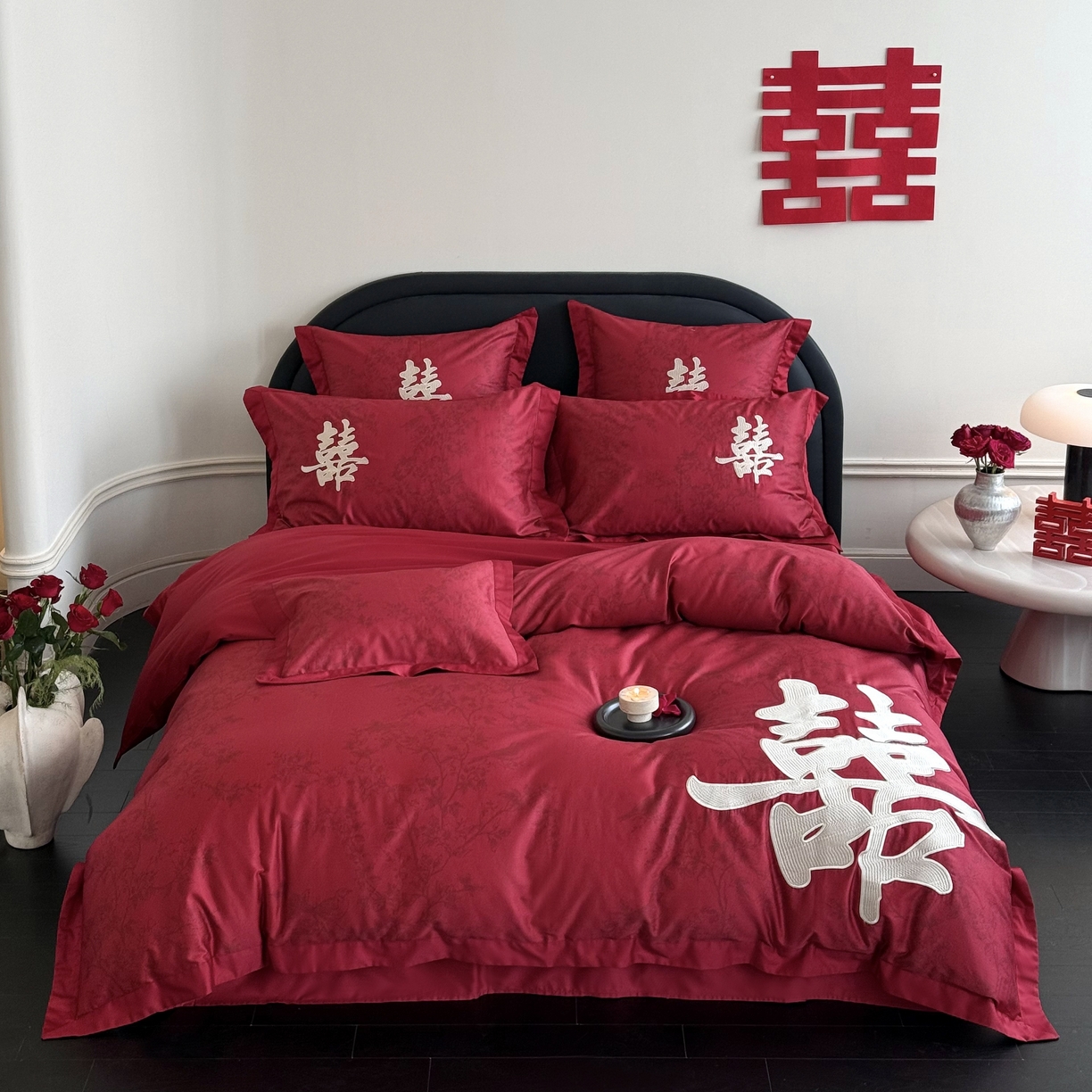 （总）江涞 2025新款长绒棉数码印花刺绣四件套--合欢-金