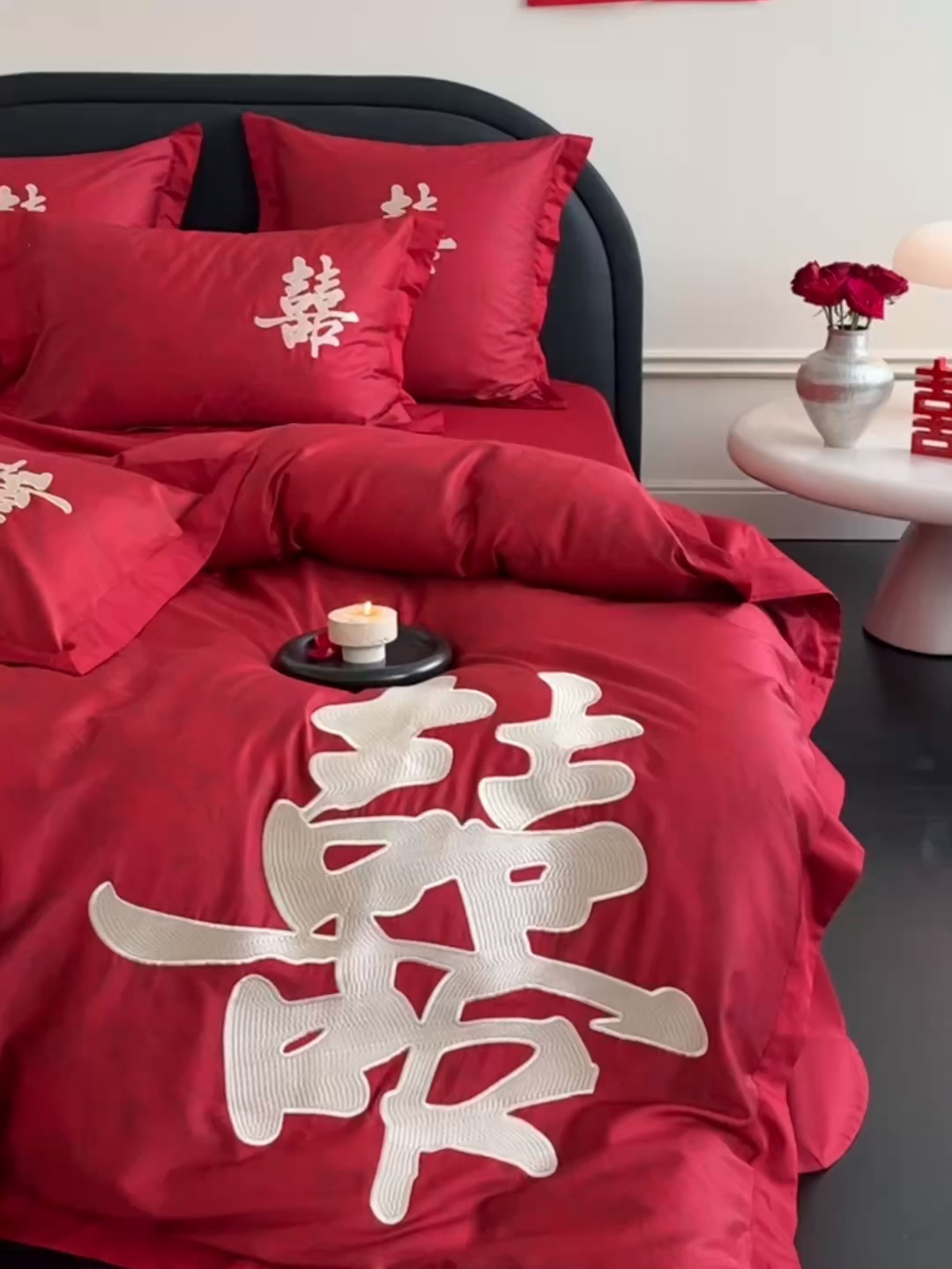 91家纺网 家纺一手货源 找家纺 （总）江涞 2025新款长绒棉数码印花刺绣四件套--合欢-金