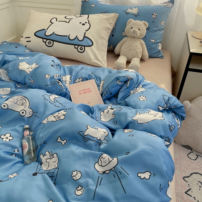 91家纺网 家纺一手货源 找家纺 曼陀罗 2025新款大版混搭四件套 大版-狗狗乐园