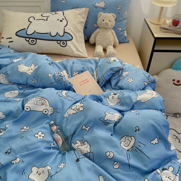 91家纺网 家纺一手货源 找家纺 曼陀罗 2025新款大版混搭四件套 大版-狗狗乐园