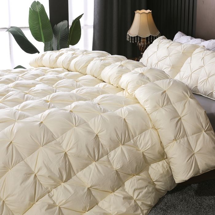 91家纺网 家纺一手货源 找家纺 （总）四川牛皮席 2025新款温暖轻盈东北95白鹅绒被扭花款 200*230-6斤