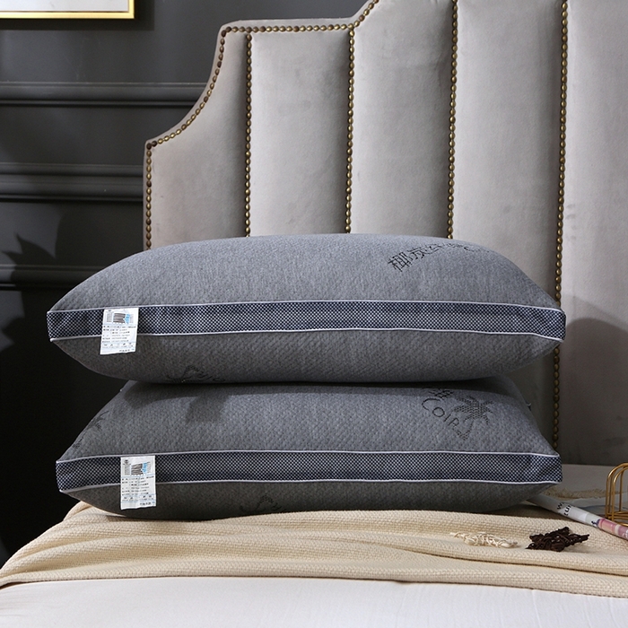 91家纺网 家纺一手货源 找家纺 （总）四川牛皮席 2025新款椰炭纤维枕 热熔棉舒适柔软回弹枕头枕芯48*74cm/只