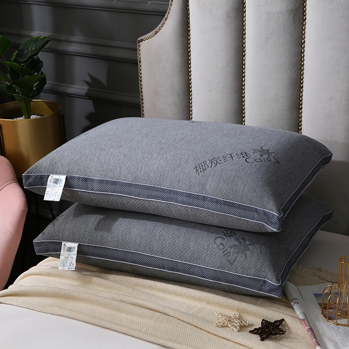 91家纺网 家纺一手货源 找家纺 （总）四川牛皮席 2025新款椰炭纤维枕 热熔棉舒适柔软回弹枕头枕芯48*74cm/只