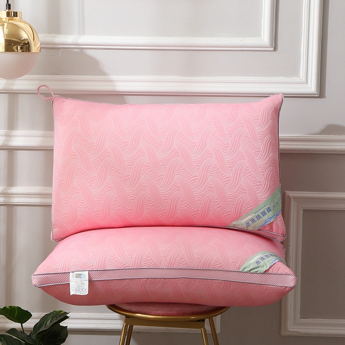 （总）四川牛皮席 2025新款水洗波纹热熔枕 热熔棉舒适柔软回弹枕头枕芯48*74cm/只