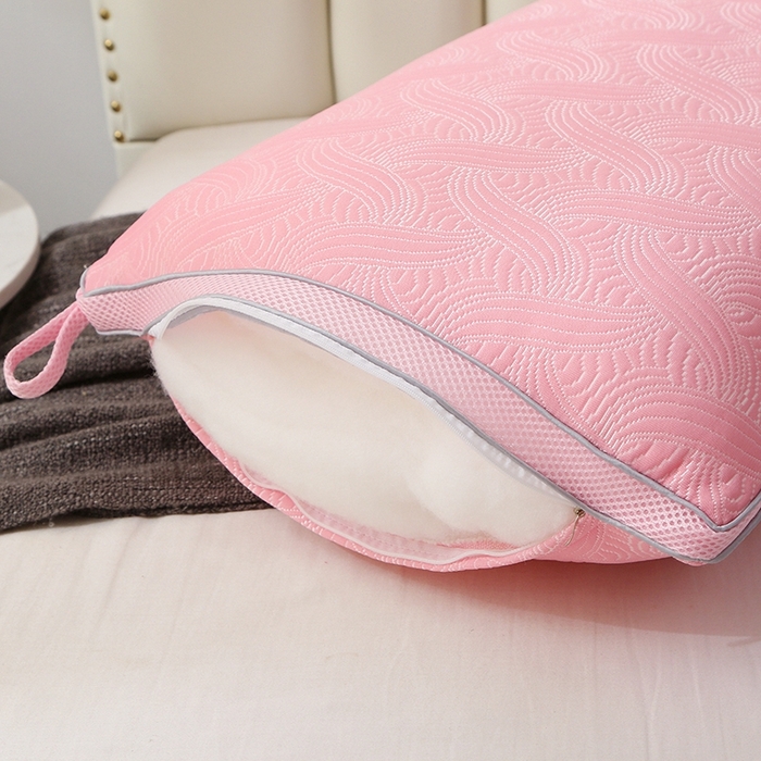 91家纺网 家纺一手货源 找家纺 （总）四川牛皮席 2025新款水洗波纹热熔枕 热熔棉舒适柔软回弹枕头枕芯48*74cm/只