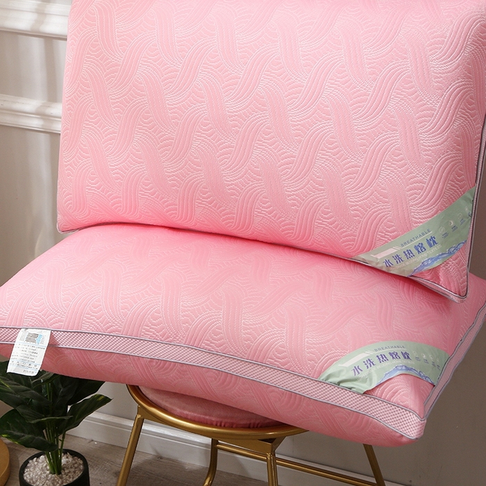 91家纺网 家纺一手货源 找家纺 （总）四川牛皮席 2025新款水洗波纹热熔枕 热熔棉舒适柔软回弹枕头枕芯48*74cm/只