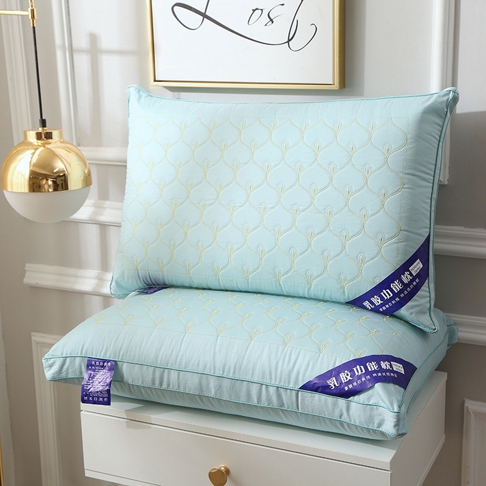 91家纺网 家纺一手货源 找家纺 （总）四川牛皮席 2025新款乳胶功能枕孔雀枕头枕芯 热熔棉舒适柔软回弹枕头枕芯48*74cm/只