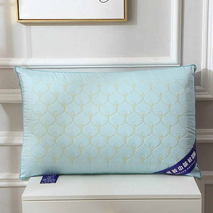 91家纺网 家纺一手货源 找家纺 （总）四川牛皮席 2025新款乳胶功能枕孔雀枕头枕芯 热熔棉舒适柔软回弹枕头枕芯48*74cm/只