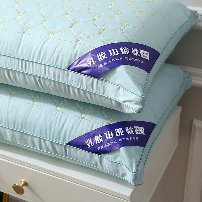 91家纺网 家纺一手货源 找家纺 （总）四川牛皮席 2025新款乳胶功能枕孔雀枕头枕芯 热熔棉舒适柔软回弹枕头枕芯48*74cm/只