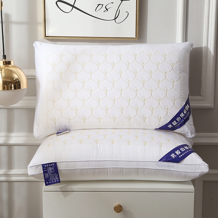 91家纺网 家纺一手货源 找家纺 （总）四川牛皮席 2025新款乳胶功能枕孔雀枕头枕芯 热熔棉舒适柔软回弹枕头枕芯48*74cm/只